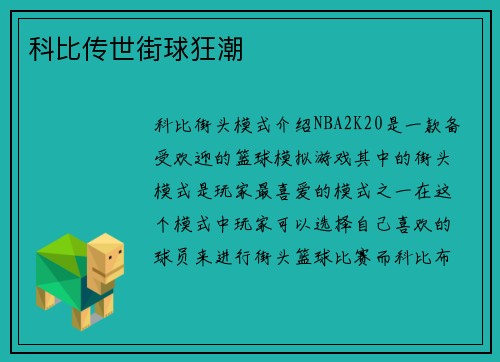 科比传世街球狂潮